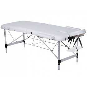 Table de massage en aluminium à 2 sections - Blanc