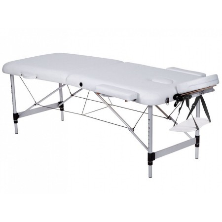 2-delt aluminiums massagebord - hvid