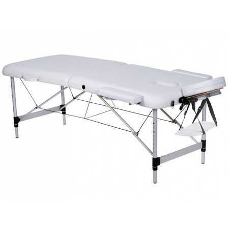 Mesa de masaje de aluminio de 2 secciones - Blanco