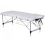 2-Section Aluminum Massage Table - White