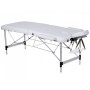 Table de massage en aluminium à 2 sections - Blanc