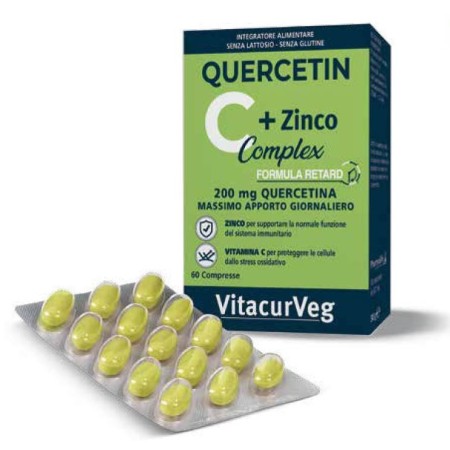 Quercitina c + complejo de zinc - 60 comprimidos fórmula retardante