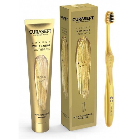 Curasept gold luxury whitening toothpaste 75ml + toothbrush
