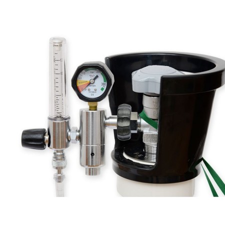 Reductor de pr. b.s. con humidificador y válvula