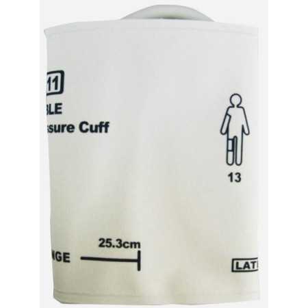 Disposable non-woven cuff for adults 25.3 - 34.3 cm with 2 tubes