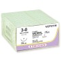 Sutura absorbible ethicon vicryl plus - aguja 3/0 de 22 mm - paquete de 36 unidades.