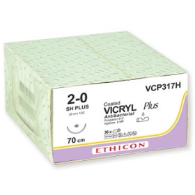 Sutura assorbibile ethicon vicryl plus - 2/0 ago 26 mm - conf. 36 pz.