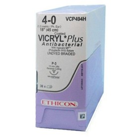 Ethicon Vicryl Plus Resorbeerbare Hechtdraad - 4/0 Naald 13 mm - Pack 36 stuks.