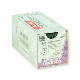 Suture résorbable rapide Ethicon Vicryl - aiguille 4/0 19 mm - paquet 12 pièces.