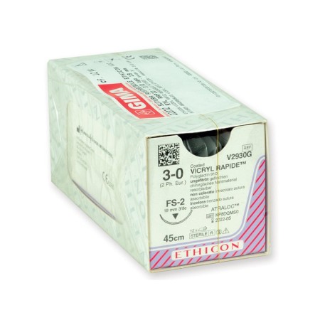 Ethicon Vicryl Rapid Felszívódó Varrás - 3/0 tű 19 mm - Fonott - Csomag 12 darab.