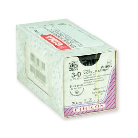 Suture résorbable rapide Ethicon Vicryl - aiguille 3/0 22 mm - paquet 12 pièces.