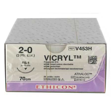 Sutura assorbibile ethicon vicryl - 2/0 ago 24 mm - conf. 36 pz.