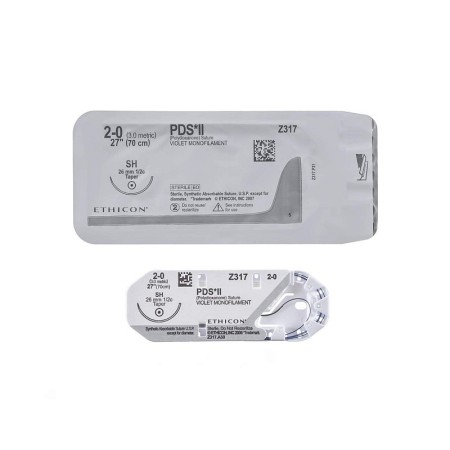 Ethicon pds ii vstřebatelný steh - 2/0 jehla 26 mm - balení 36 ks.