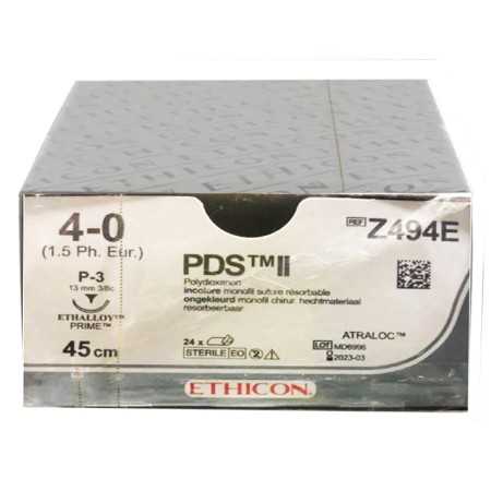 Ethicon PDS II Resorbeerbare Hechtdraad - 4/0 Naald 13 mm P-3 - Pack 24 stuks.