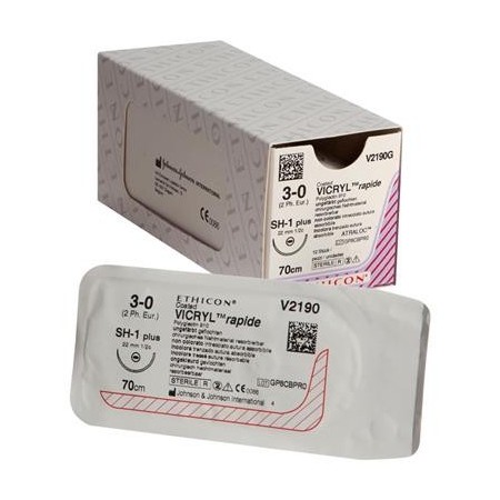 Ethicon vicryl rapid v2190g absorbable suture in 42 days - 3/0 needle 22 mm - pack of 1 suture