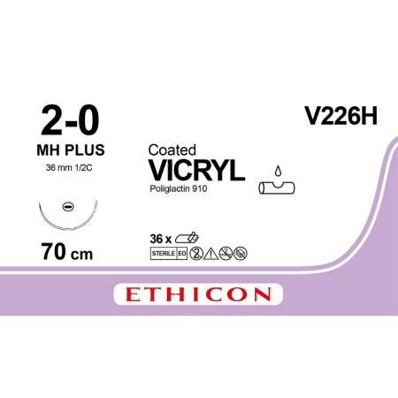 Suture Résorbable Ethicon Vicryl Rapide V226H - Aiguille 2/0 36mm