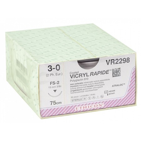 Ethicon vicryl rychle vstřebatelný steh za 42 dní - jehla 3/0 19 mm - balení po 1 ks