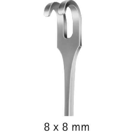 Aesculap Volkmann Wundhaken 2 Zähne Fasen 8X8mm - 1 Stk.