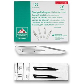 Lame bisturi monouso sterili heinz herenz carbon steel n° 11 - 100 pz.