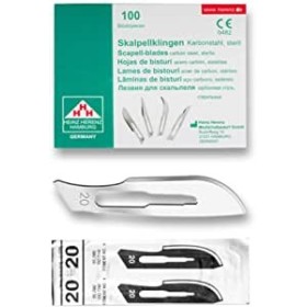 Heinz Herenz Carbon Steel Sterile Disposable Scalpel Blades No. 20 - 100 pcs.