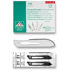 Heinz Herenz Carbon Steel Sterile Disposable Scalpel Blades No. 21 - 100 pcs.