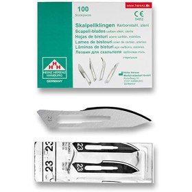 Heinz Herenz Carbon Steel Sterile Disposable Scalpel Blades No. 23 - 100 pcs.