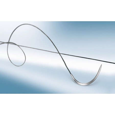 Silkam nicht resorbierbare seidennaht, 3/8 nadel 12 mm, usp 4/0 - schwarzer faden 45 cm - 12 stück.