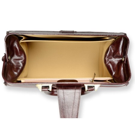 Bőr szemcsés aktatáska - bőr - barna