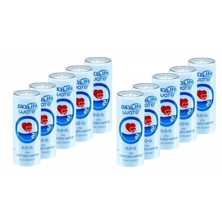 Oxylife water - wysokiej jakości woda z czystym tlenem (120 mg/l) - 250 ml - 10 puszek