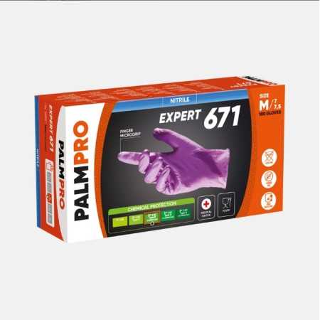 Guantes desechables de nitrilo sin polvo EMNV - PALMPRO EXPERT 671 - 100 uds.