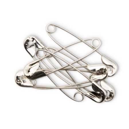 Pack of 6 safety pins 38 mm in minigrip bag