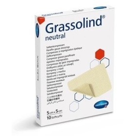 Bavlněný dressing s mastnou mastí Grassolind 5 x 5 cm - 10 ks.