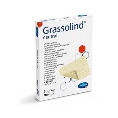 Grassolind Aderezo de algodón con ungüento graso 5 x 5 cm - 10 uds.