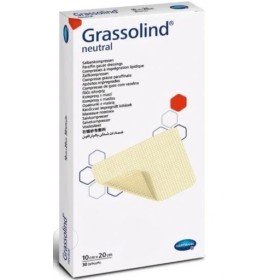 Grassolind Katoenen Dressing met Vetzalf 10 x 20 cm - 30 stuks