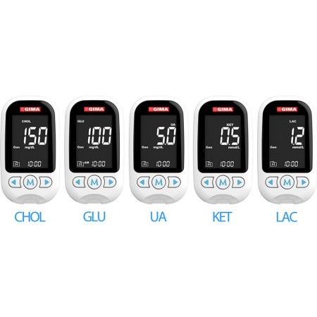 Monitor multiparamÉtrico - 6 parámetros: glucosa, ß-cetonas, lactato, colesterol, ácido úrico, hemoglobina