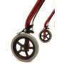 Deambulatore rollator in alluminio pieghevole rosso con 4 ruote