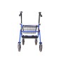 Blauwe opvouwbare stalen rollator met 4 wielen