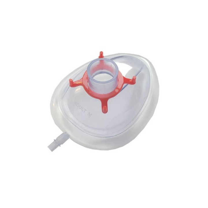 Disposable anesthesia mask, size 4, adult, red