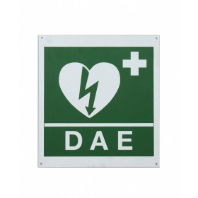 AED-indicatiebord aan de voorkant voor defibrillator