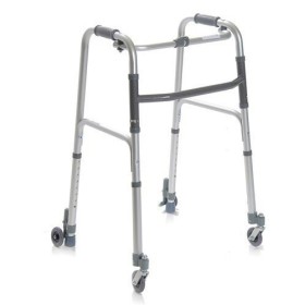 MOPEDIA folding walker with 2 swivel and 2 friction wheels - removable