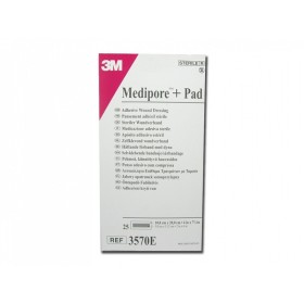 3M Medipore + Pad Pansement stérile en non-tissé avec tampon, 3570E - 10x20cm - 25pcs.