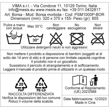 Borsa per pressoterapia mesis nera