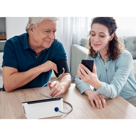 Omron complete digitales oberarm-blutdruckmessgerät mit ekg hem-7350t