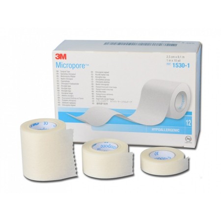 Micropore 3m 1530 - 1 - h 25 mm x 9,14 m - 12 rolos