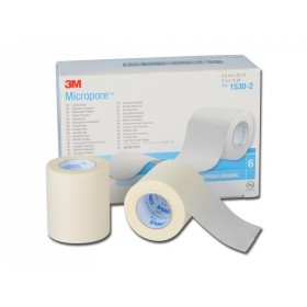 3m micropore 1530-1 papirplasterrulle 5,1 cm x 9,14 m - 6 stk.
