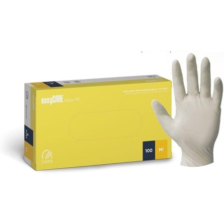Jednorázové latexové rukavice bez pudru easycare latex pf - 100 ks.