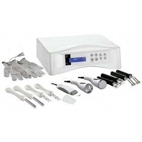 5-in-1 MultiEquipment met handschoen met hoge geleidbaarheid, biolifting, echografie, galvanische en ultrasone peeling