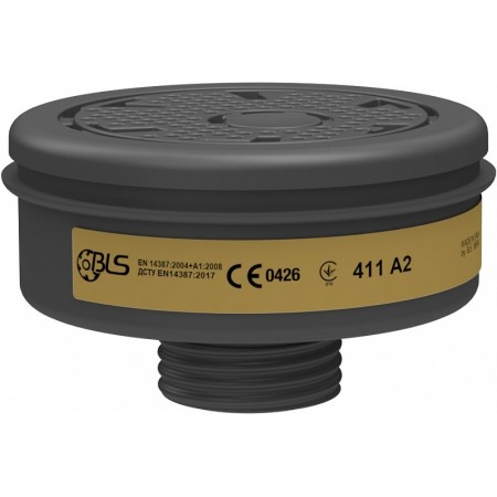 Filtri bls 411 con protezione a2 da gas e vapori organici, classe 2 - 4 filtri rd40 / en 148-1