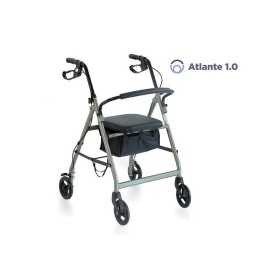 Déambulateur pliable en aluminium peint - 4 roues - avec siège rembourré - Atlante 1.0