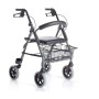 Andador plegable en aluminio pintado - 4 ruedas - con asiento tapizado - atlante
